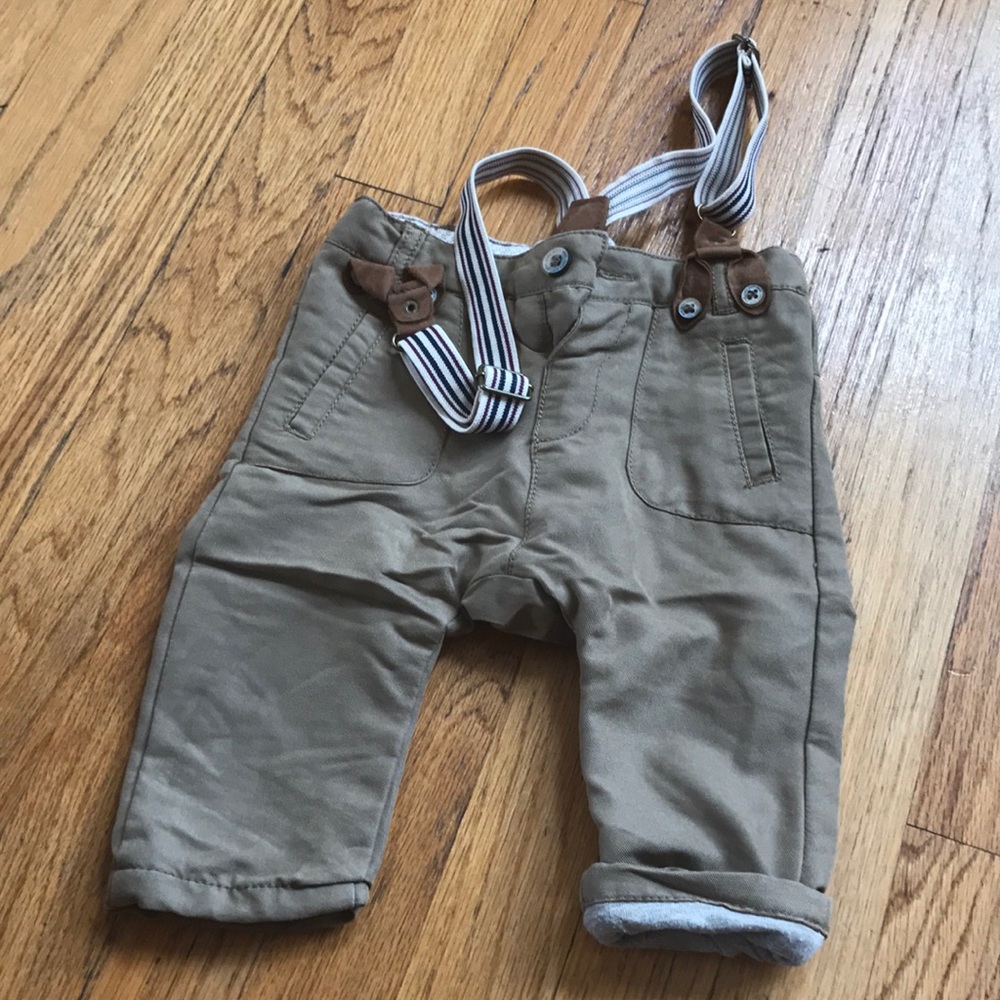 Zara pants with suspenders